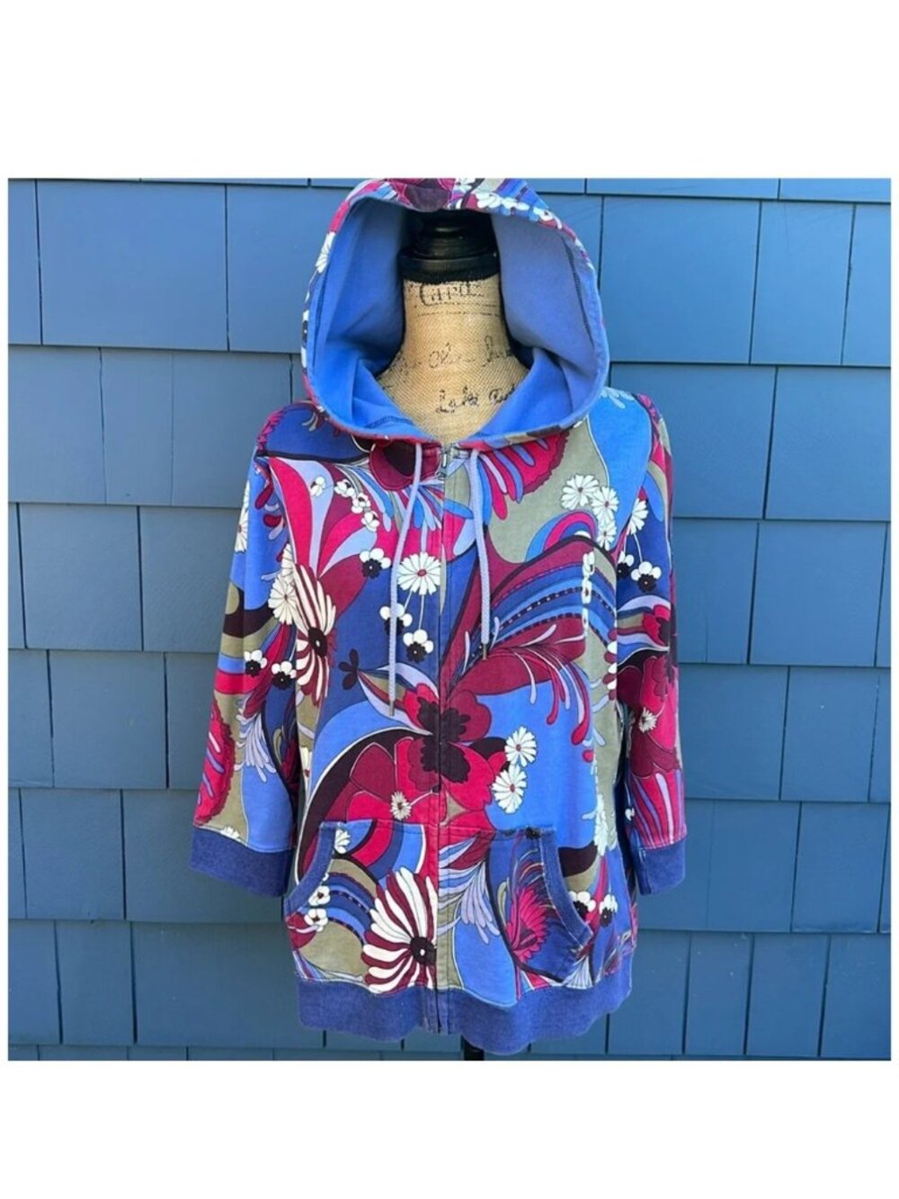 Vintage Lucky Brand Zip Up Hoodie 3/4 sleeves